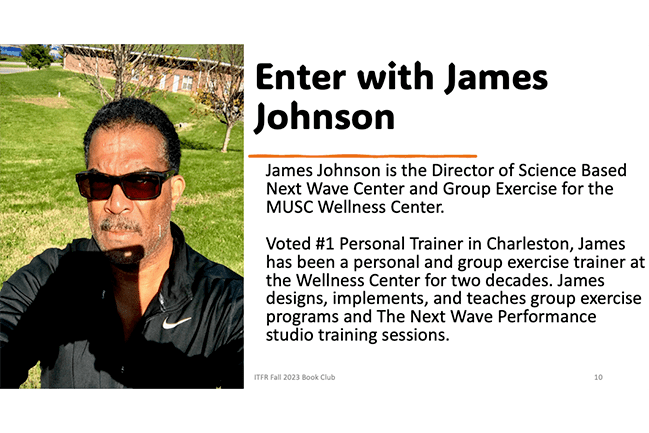 Enter with James Johnson, trainer at the MUSC Wellness Center