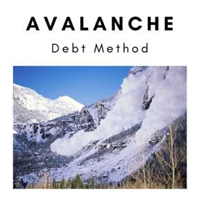 Avalanche Debt method with snow avalanche coming down mountain
