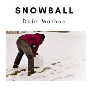Snowball Debt Method with man rolling a snowball and the ball getting larger.