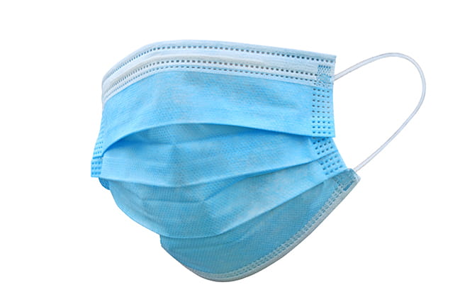 Blue respiratory disposable face mask