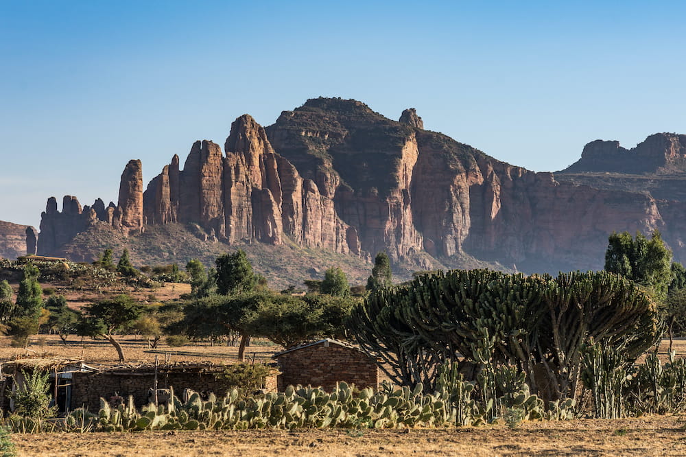 landscape photo of Tigray region with mountains in background
