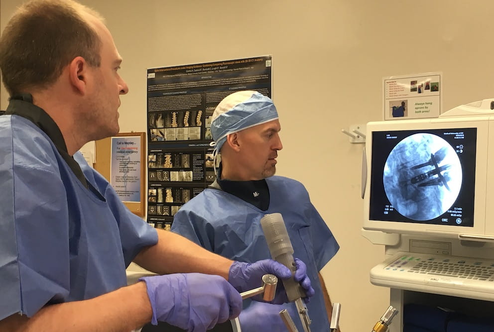 Dr. Kalhorn and Mark Semler discussing the TranZform XRay.